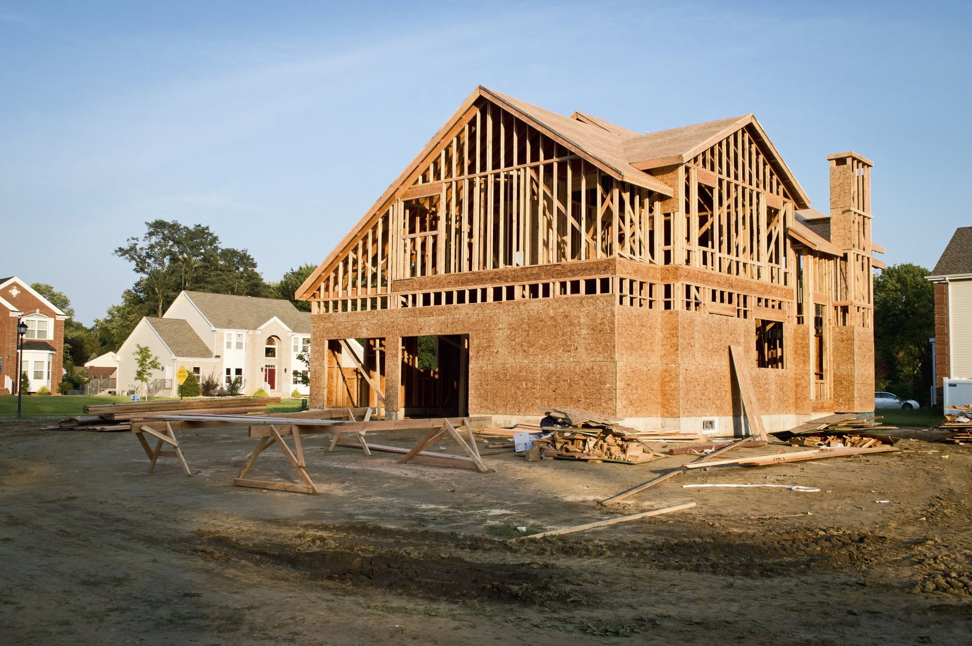 Construction framing for a new development